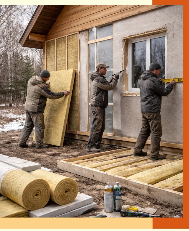 Утепление дачного дома в Черногорске от 4848 руб/м2 — недорого | ТепломастерЧрн