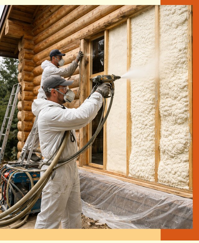 Утепление деревянного дома ППУ в Черногорске от 4287 руб/м2 | ТепломастерЧрн — под ключ