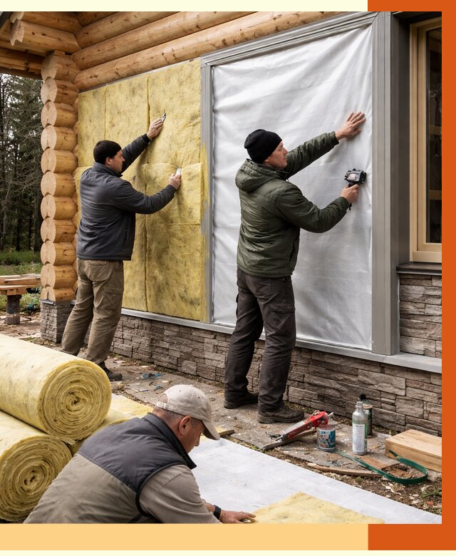 Утепление бревенчатого дома в Черногорске от 7808 руб/м2 — заказать под ключ | ТепломастерЧрн