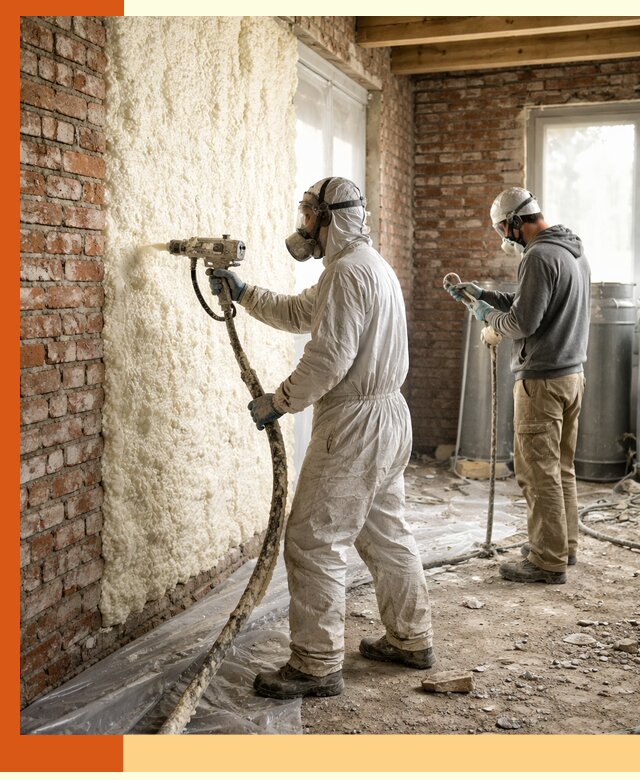 Утепление кирпичного дома пенополиуретаном в Черногорске