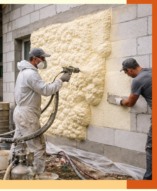 Утепление дома из газобетона ППУ в Черногорске от 4899 руб./м² под ключ | ТепломастерЧрн