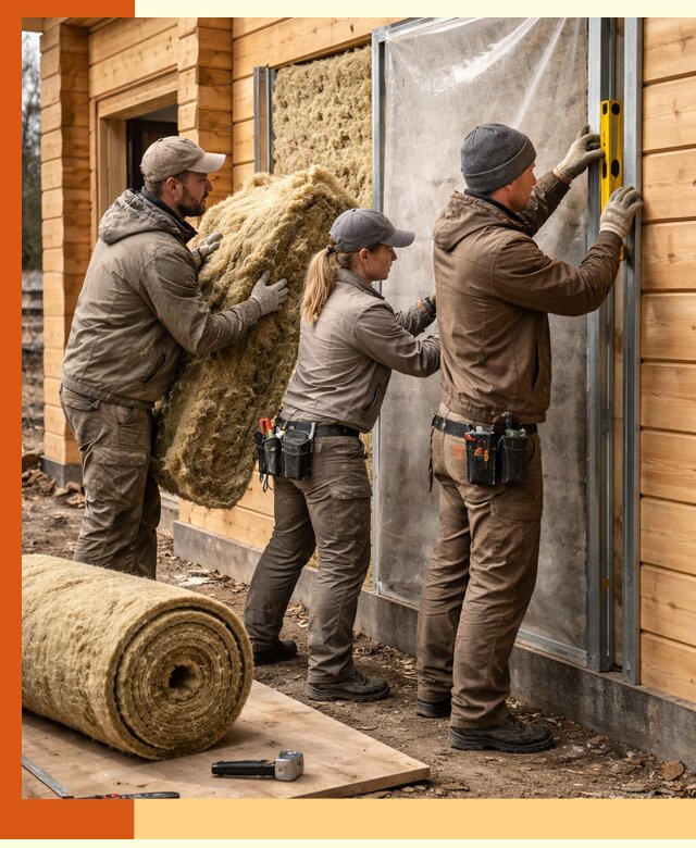 Утепление дома из двойного бруса в Черногорске качественно и надёжно