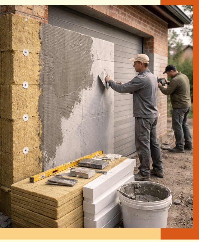 Утепление гаража снаружи в Черногорске от 4287 руб. за м2 — наружное утепление под ключ | ТепломастерЧрн