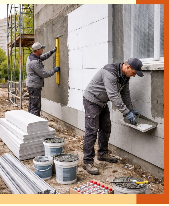 Утепление фасада и стен снаружи в Черногорске от 4287 руб. | ТепломастерЧрн