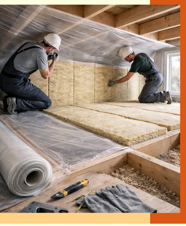 Утепление перекрытий в Черногорске от 2909 руб/м2 — утепление межэтажных и чердачных | ТепломастерЧрн