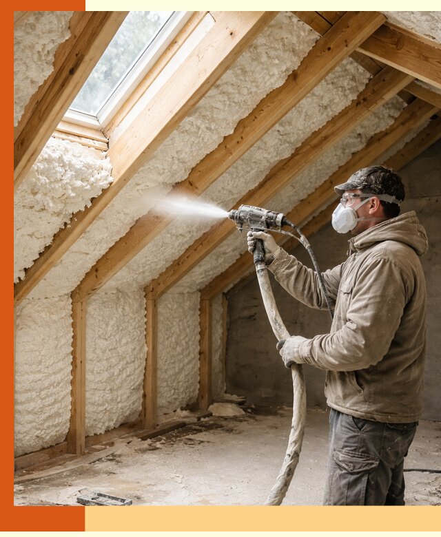 Утепление мансарды ППУ в Черногорске быстро и надежно