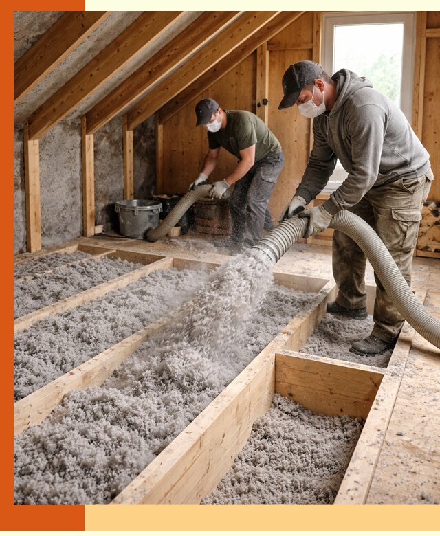 Утепление мансарды эковатой в Черногорске с гарантией качества