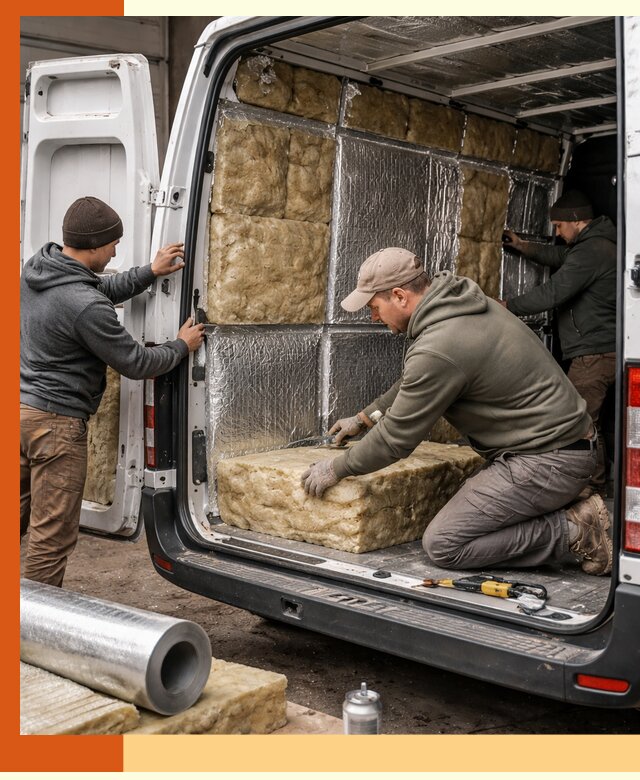 Утепление фургона в Черногорске: профессиональная теплоизоляция и шумоизоляция