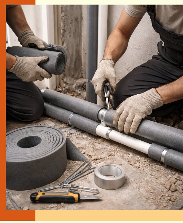 Утепление труб водоснабжения в Черногорске — монтаж и защита сети