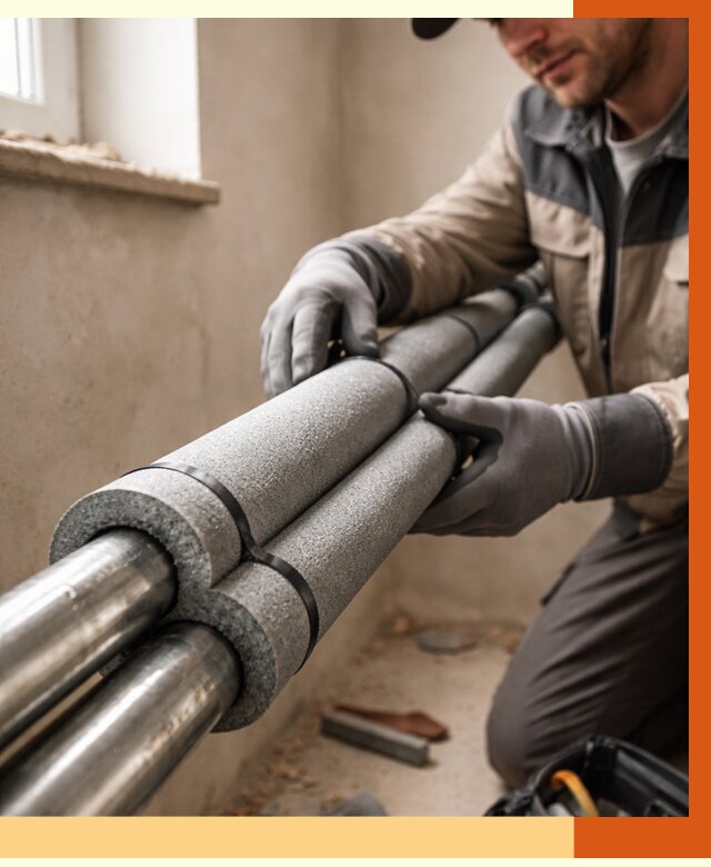 Утепление труб отопления в Черногорске от 2909 руб. за м² — услуги под ключ | ТепломастерЧрн