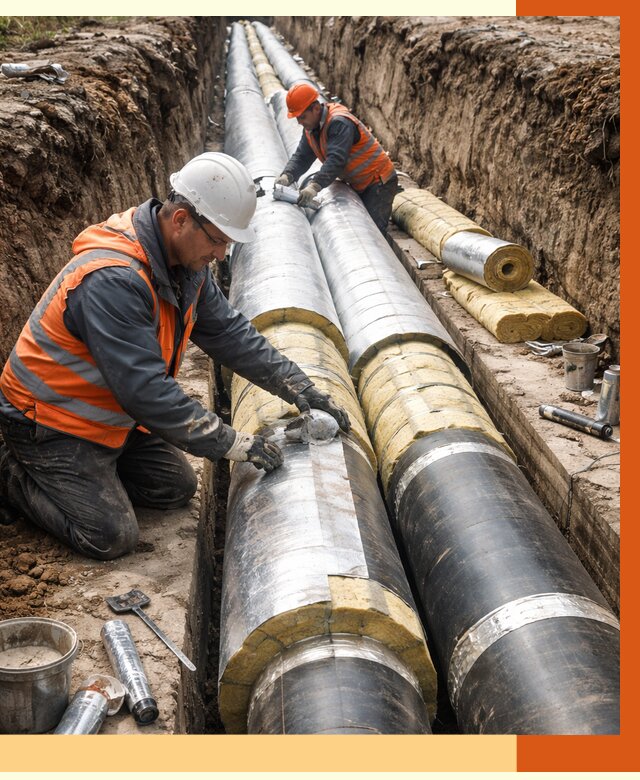 Утепление теплотрассы в Черногорске от 4593 руб./м2 — ппу и комплексная изоляция | ТепломастерЧрн