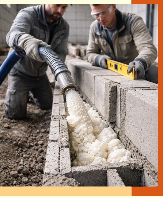 Заполнение колодцевой кладки ППУ в Черногорске от 4287 руб. за м2 | ТепломастерЧрн