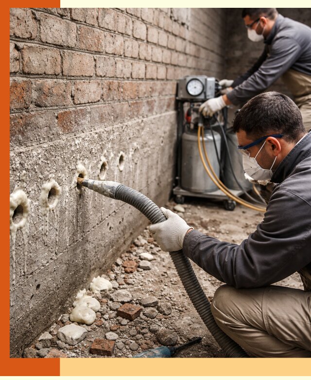 Заполнение колодцевой кладки ППУ в Черногорске быстро и герметично