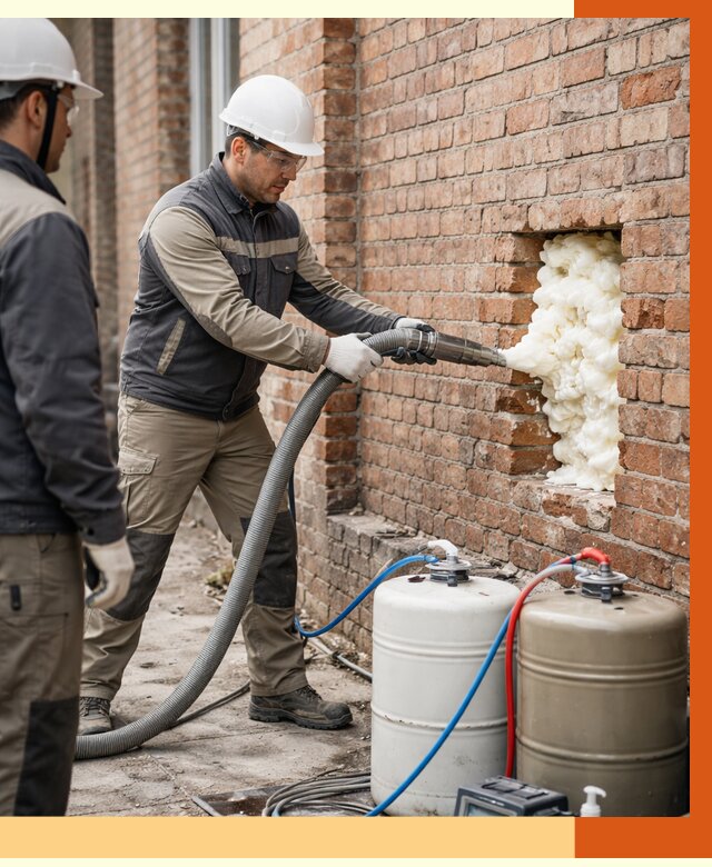 Заливка ППУ в пустоты кирпичной стены в Черногорске от 2807 руб. | ТепломастерЧрн