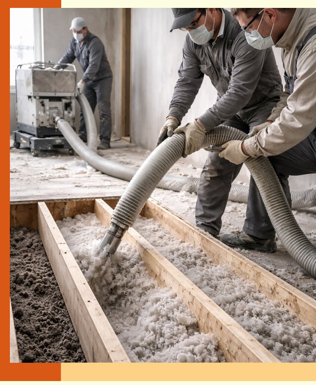 Заполнение полостей межэтажного перекрытия в Черногорске эффективно и герметично