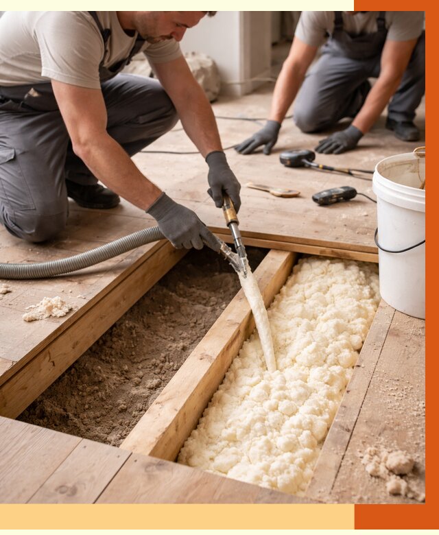 Заполнение пустот пола в Черногорске от 2756 руб. — утепление пустот пола под ключ | ТепломастерЧрн