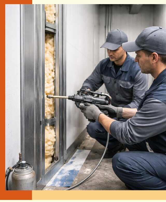 Заполнение пустот холодильных панелей в Черногорске специализированной пеной