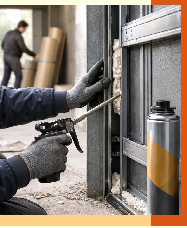 Заполнение пустот ворот в Черногорске от 4593 руб. — заливка ППУ, утепление под ключ | ТепломастерЧрн