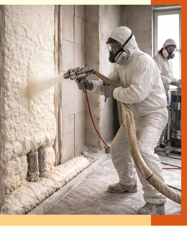 Напыление пенополиуретана в Черногорске от 7655 руб./м2 — услуги и монтаж ППУ | ТепломастерЧрн