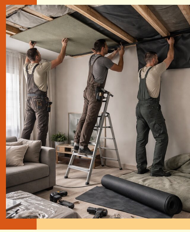 Шумоизоляция потолка в Черногорске — профессиональное устранение шумов