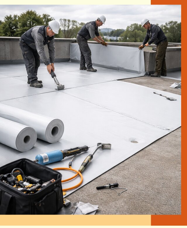 Гидроизоляция мембранной кровли в Черногорске от 7655 руб./м² — профессионально | ТепломастерЧрн