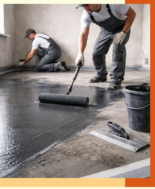 Профессиональная гидроизоляция пола в Черногорске от 8676 руб. под ключ | ТепломастерЧрн