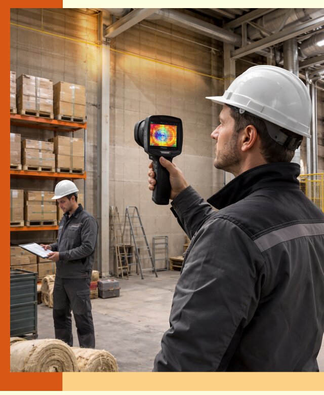 Тепловизионное обследование склада и выявление утечек в Черногорске