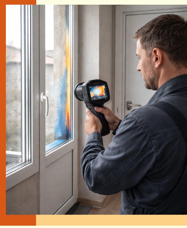 Тепловизионное обследование окон и дверей в Черногорске