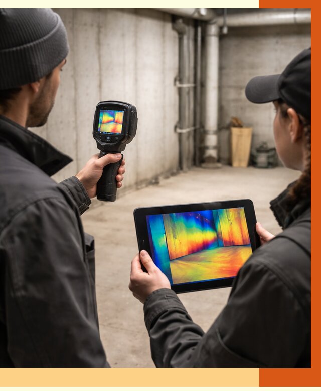 Тепловизионное обследование подвала в Черногорске от 4593 руб. — проверка гидроизоляции | ТепломастерЧрн