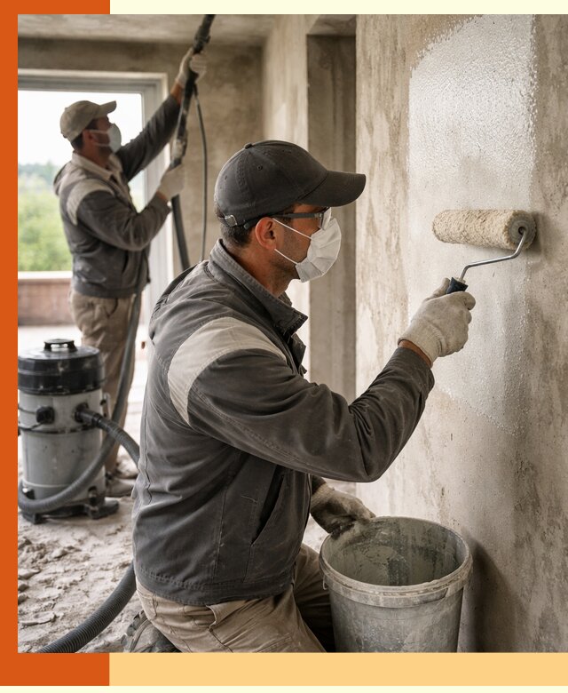 Подготовка поверхности под напыление утеплителя в Черногорске