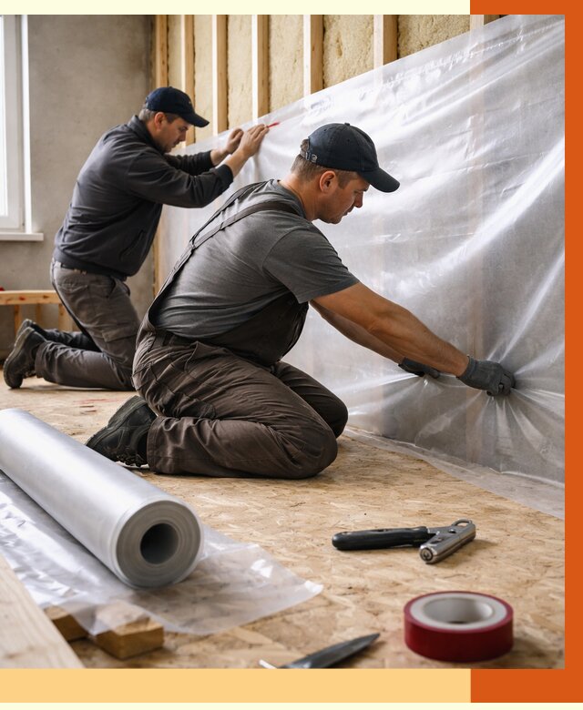 Монтаж пароизоляции в Черногорске от 2552 руб. — установка и укладка под ключ | ТепломастерЧрн