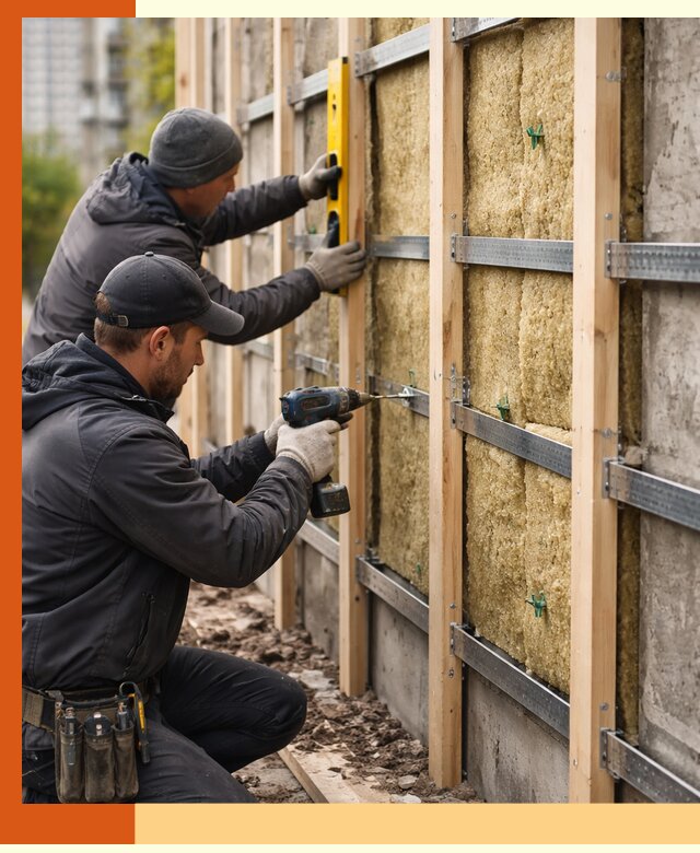 Монтаж обрешетки под утепление зданий и квартир в Черногорске